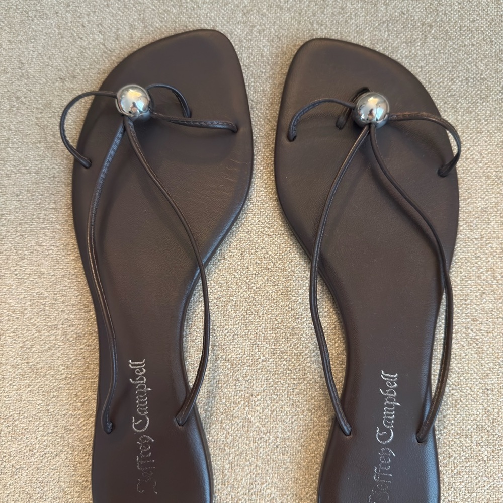 Jeffrey Campbell Dark Brown Sandals with Silver Accents